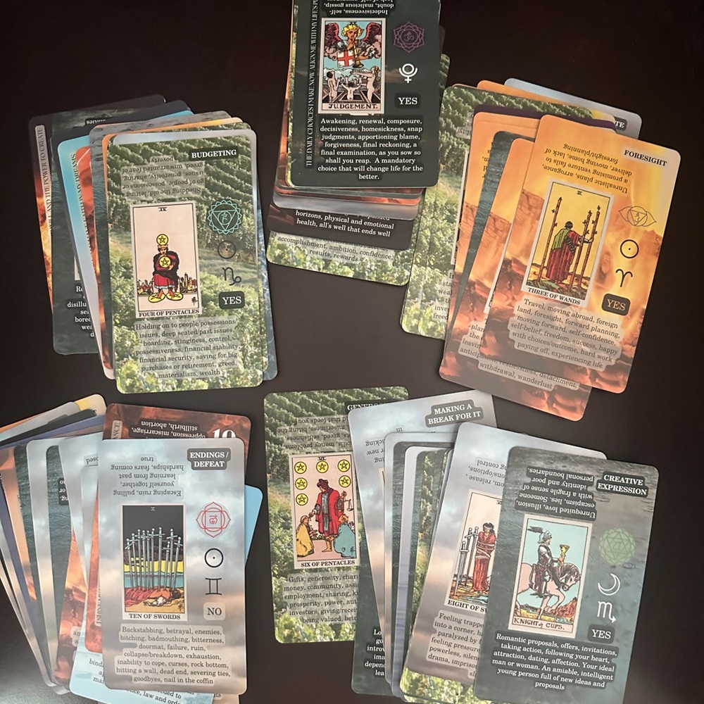 Learning Tarot Cards with Velvet Pouch